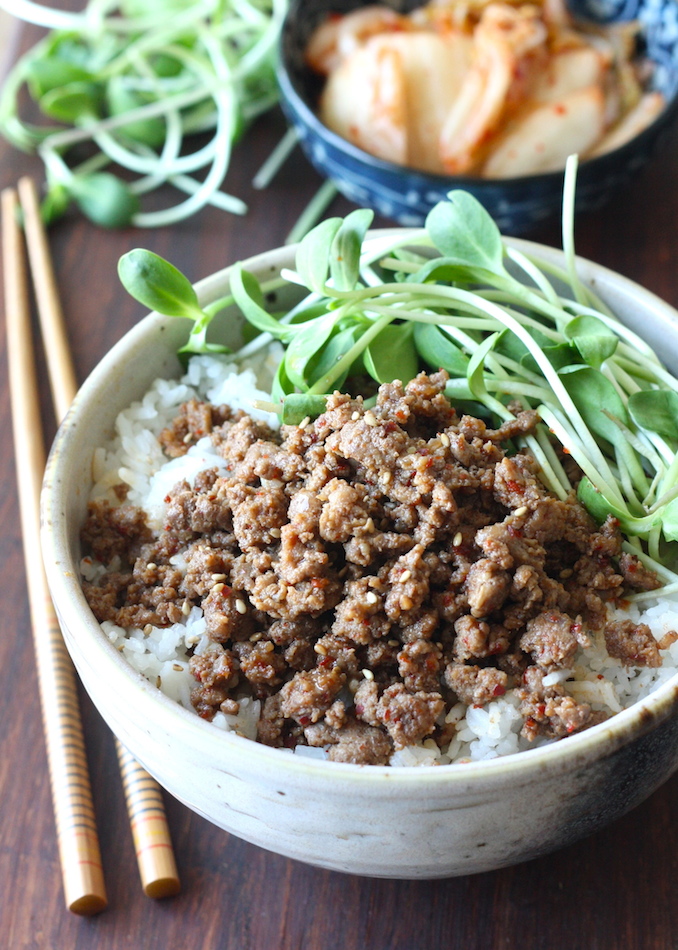 Spicy Korean Beef Rice Bowl recipe by SeasonWithSpice.com