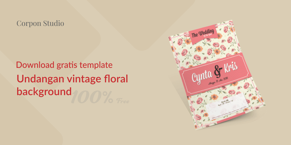 Template Undangan Vintage Floral Pattern Template Undangan CDR - Retro Vintage