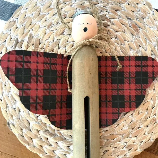 DIY Vintage Plaid Clothespin Angels