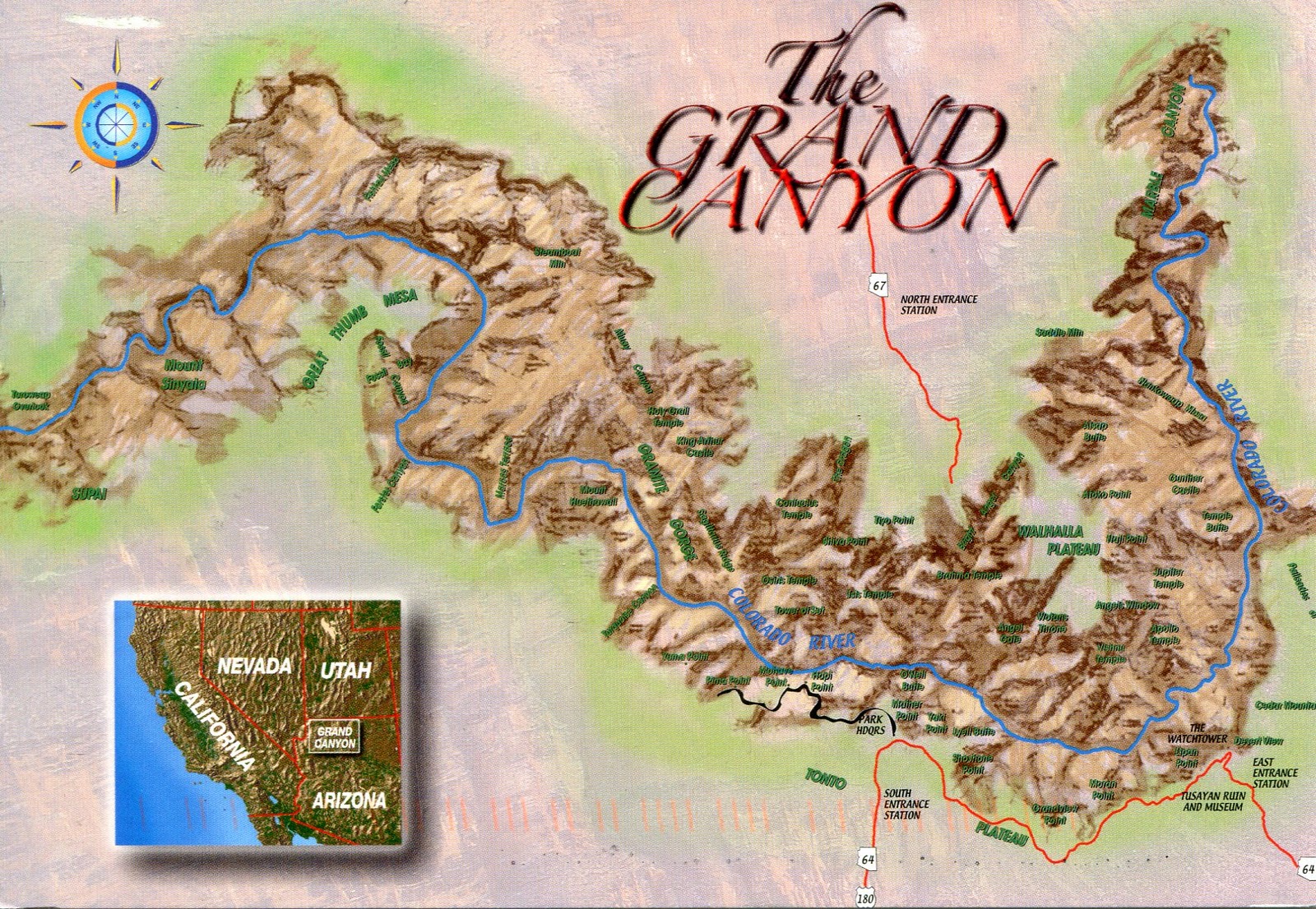 Taking a Break from life Brighty - Grand Canyon Map