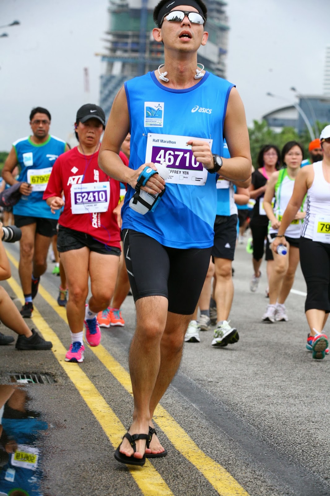 running in luna sandals