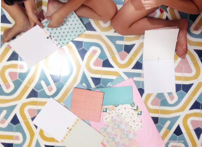 collage con papeles de scrapbook