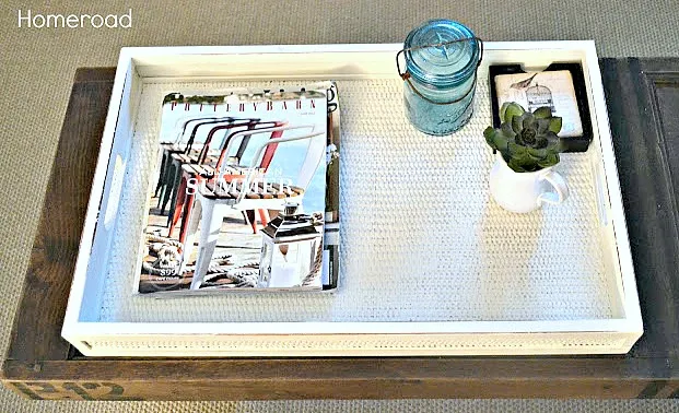 Upcycling a Woven Nautical Tray. Homeroad.net