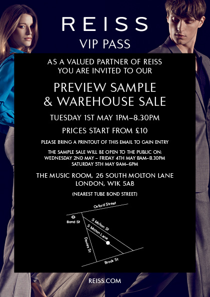REISS SAMPLE SALE PURCHASE