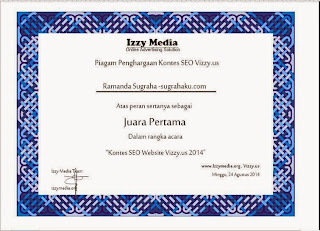 Reward Pertama Sugrahaku dari Izzy Media Network