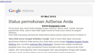 Ditolak Google Adsense Ditolak Google Adsense