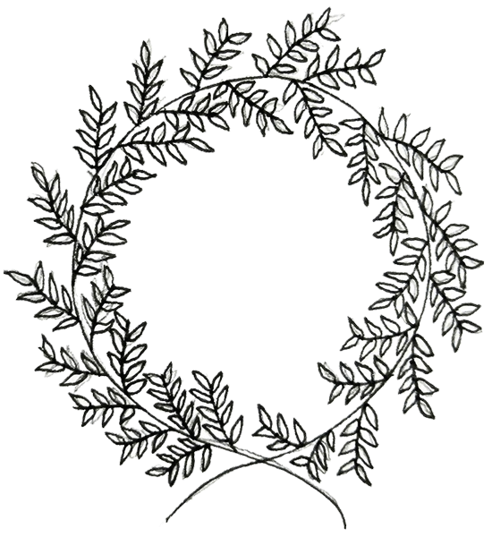 How to draw a laurel wreath
