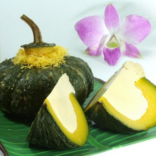 How to make Thai dessert with microwave-Custard in pumpkin