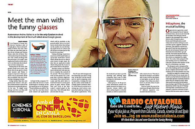 Aparezco en el diario Catalonia Today relativo a mis avances con Google Glass