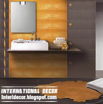 Orange Bathroom Wall Tile