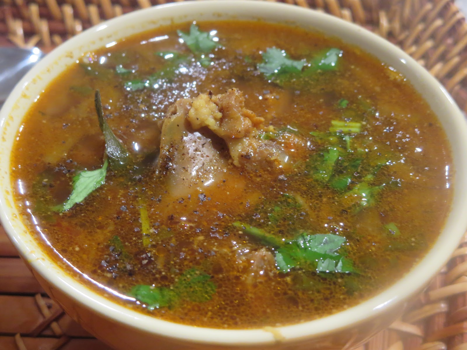 Mutton bones soup in IP (Instant Pot elumbu chaaru)