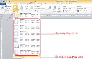 Hướng dẫn Căn chỉnh lề (Margin) trong Word 2010