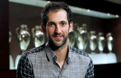 Diego Lopez at the Trophies Room of the Bernabeu Stadium