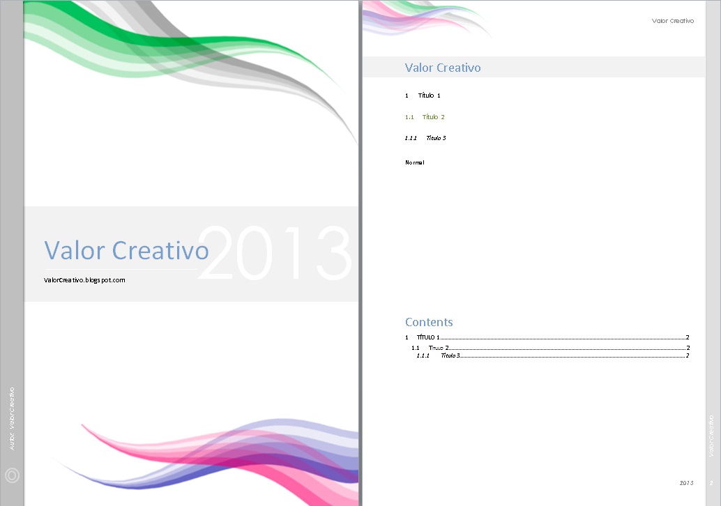 Valor Creativo Plantilla Word 2003 2007 Y 2010 Agosto 2013