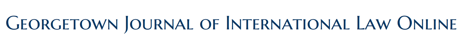 Georgetown Journal of International Law Online
