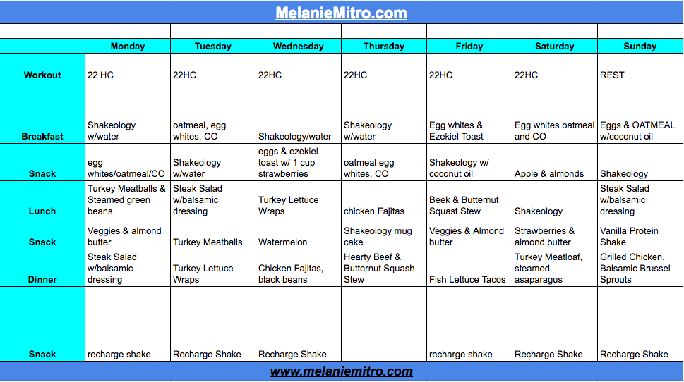 Committed to Get Fit Countdown To Competition Meal Plan