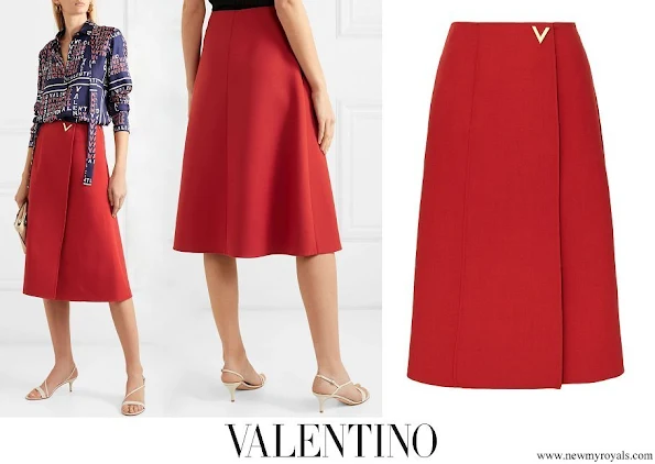 Countess of Wessex wore VALENTINO Embellished wool wrap skirt