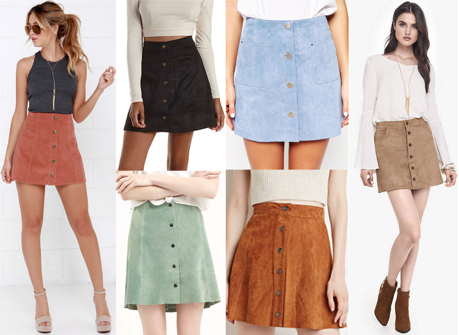 tan button skirt