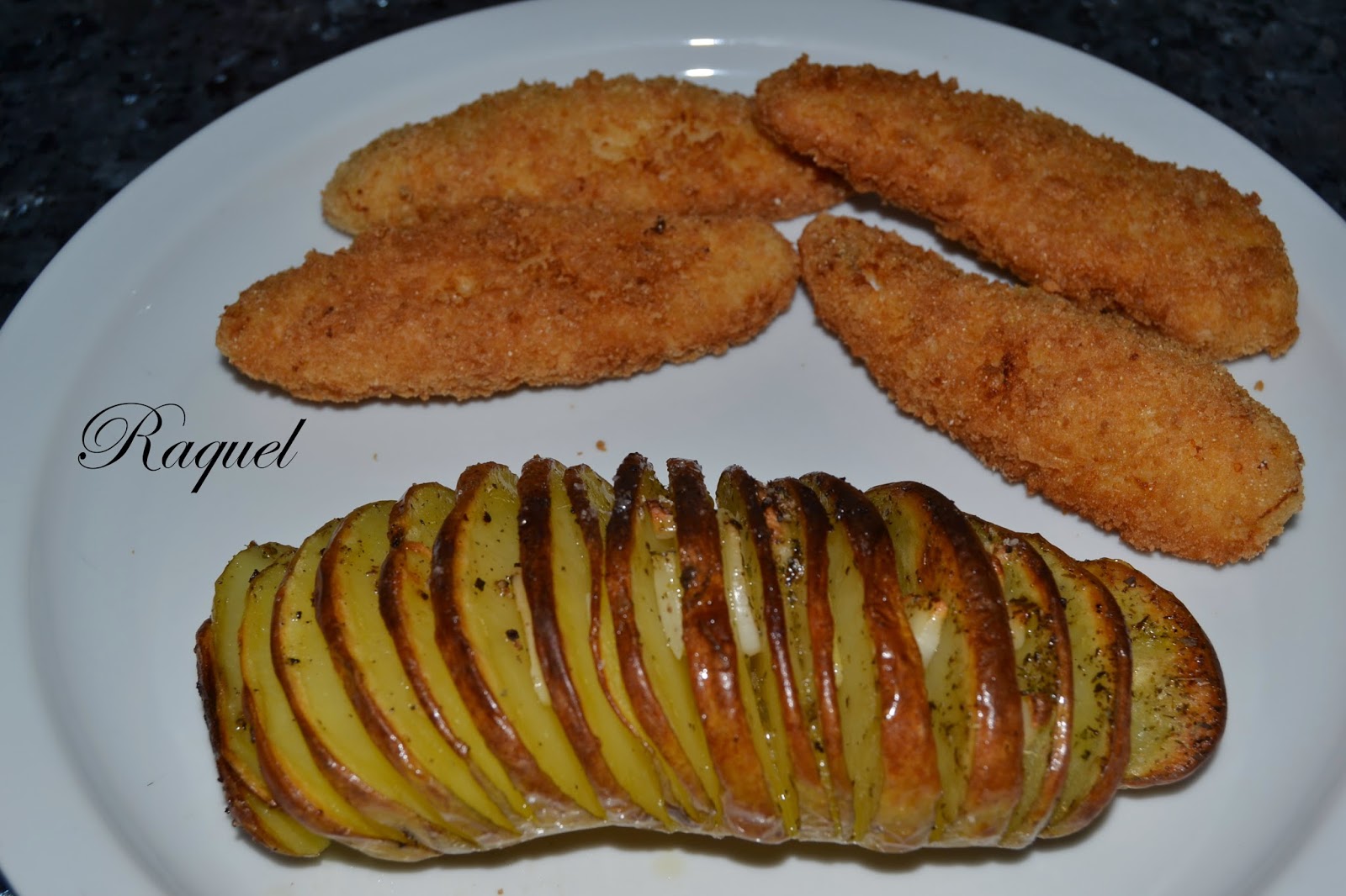Mi Diversión en la cocina: Patatas Hasselback con Nuggets de Pollo