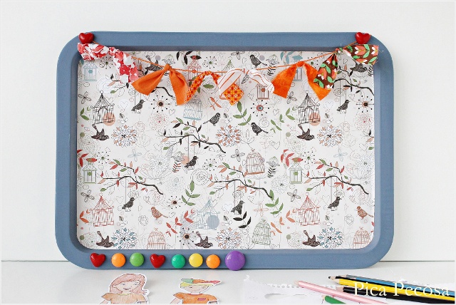 como-hacer-pizarra-magnetica-bandeja-metal-reciclada-diy