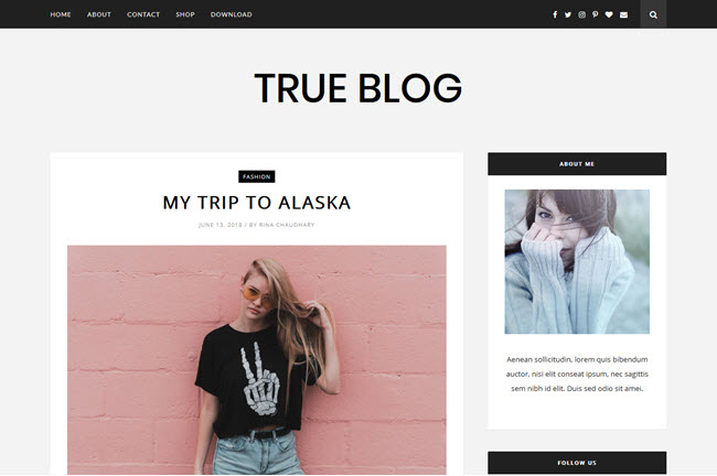TrueBlog - Responsive Beauty Blogger Template