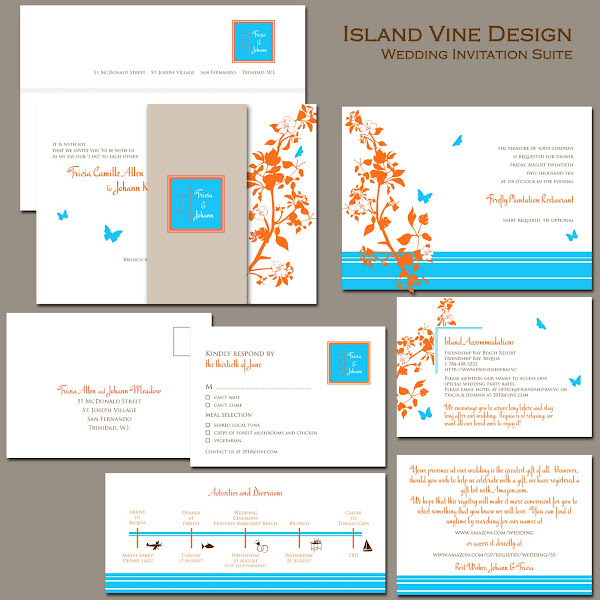 Island Vine Wedding Invitation Suite