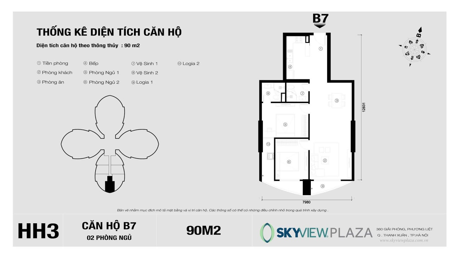 Căn hộ B7 dự án Sky View Plaza Giải Phóng Căn hộ B7 dự án Sky View Plaza Giải Phóng
