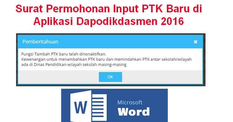 Surat Permohonan Input PTK Baru di Aplikasi Dapodikdasmen