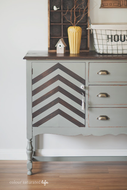  Gray painted buffet