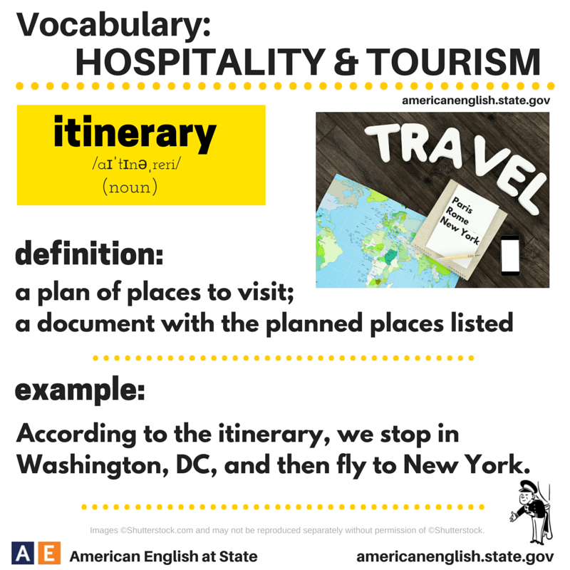Our English Corner Vocabulary Travel and Tourism