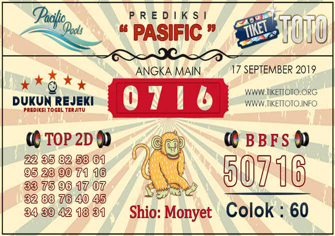 Prediksi Togel PASIFIC TIKETTOTO 17 SEPTEMBER 2019