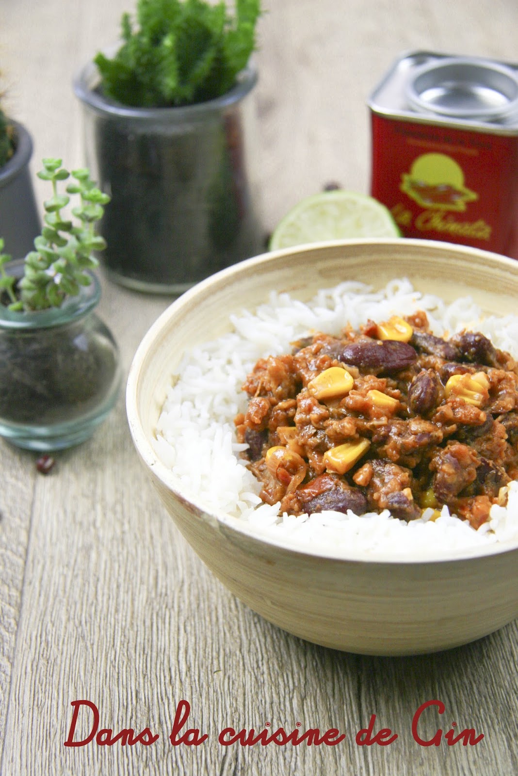 Chili sin carne aux protéines de soja texturées
