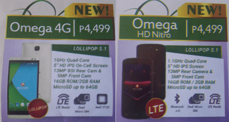 Cherry Mobile Omega 4G And Omega HD Nitro Are Two Upcoming Most Affordable LTE Handsets With 2 GB Of RAM Priced At Just 4499 Pesos!
