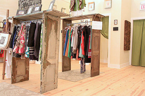 Dishfunctional Designs: New Takes On Old Doors: Salvaged Doors Creative clothing racks made from doors or shutters - Dishfunctional Designs: New Takes On Old Doors: Salvaged Doors