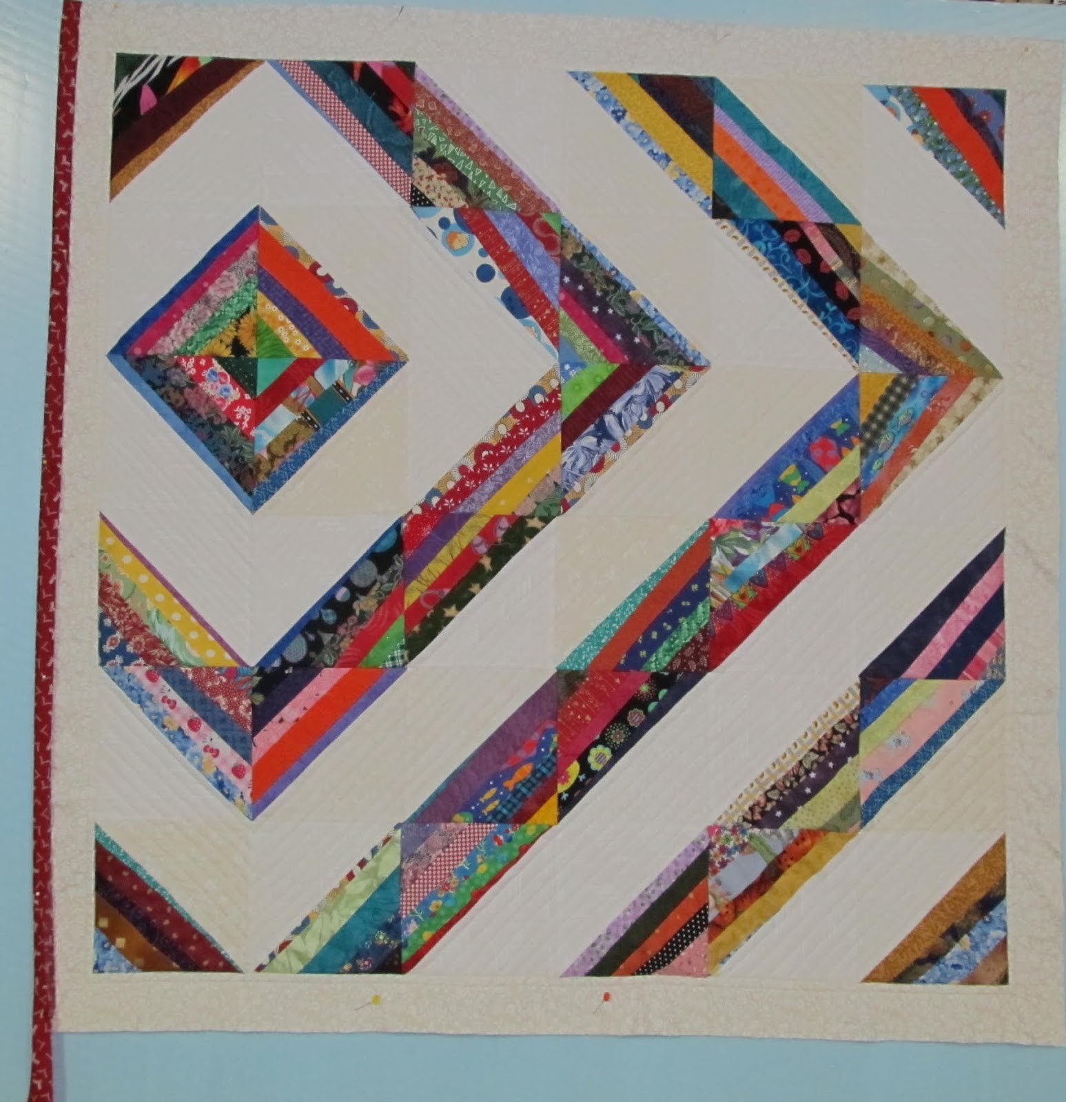 Crazy Quilting In Texas with Mary K. Beard small modern string quilt