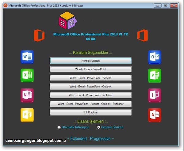 Microsof Office 2013 Pro VL Türkçe 32x64Bit Şubat 2016 Full Tek Link İndir