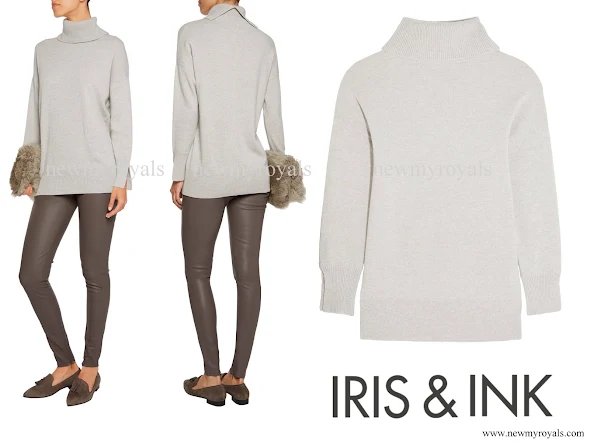Kate Middleton wore IRIS AND INK Grace Cashmere Turtleneck Sweater