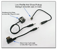 Low Profile Hot Shoe Pickup - Inline Mini Jack with Reinforced Hot Shoe and Metz 6 Row Flash Cable