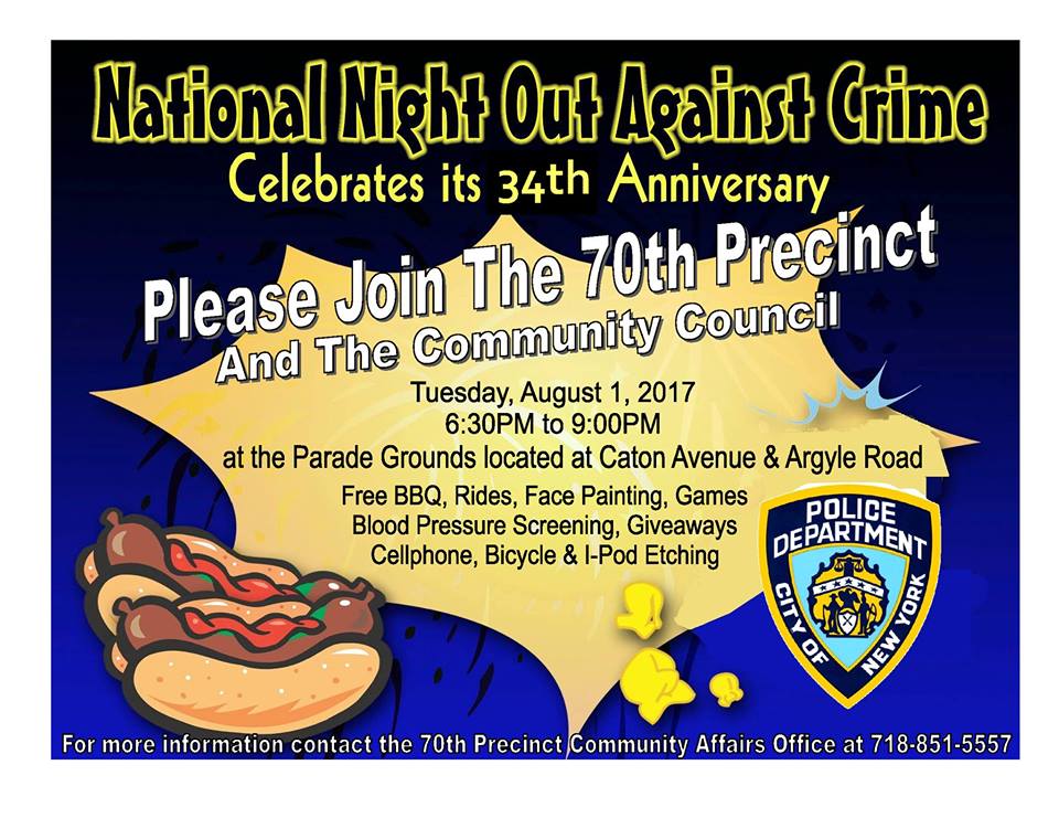 Friday August 1st Free Community >> Karmabrooklyn Blog 70th Precinct National Night Out Against Crime Friday August 1st Free Community >> Karmabrooklyn Blog 70th Precinct National Night Out Against Crime