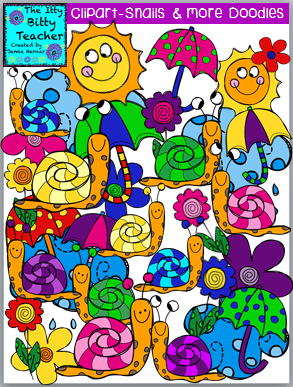 http://www.teacherspayteachers.com/Product/Clipart-Doodle-Spring-Snails-1245425