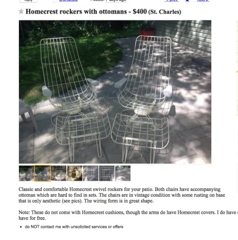 craigslist ad chairs