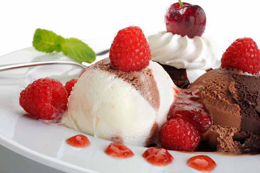 ice cream-chocolate-cherry-jam-sweets-dessert