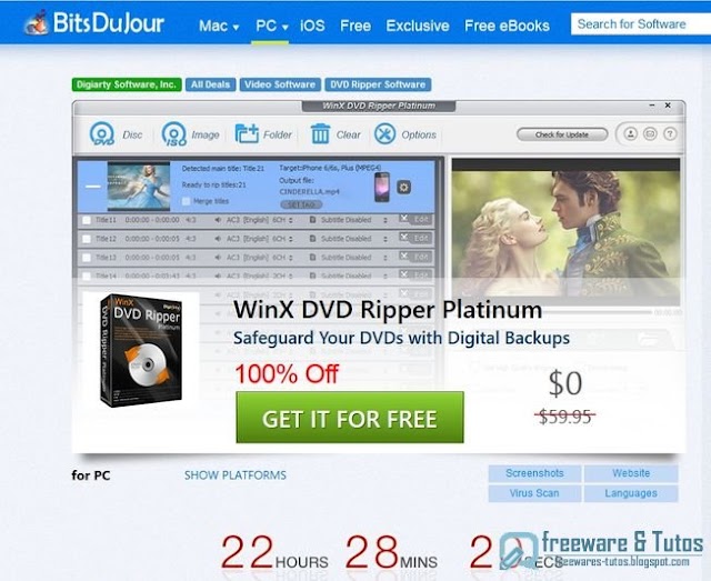 Offre promotionnelle : WinX DVD Ripper Platinum encore gratuit !