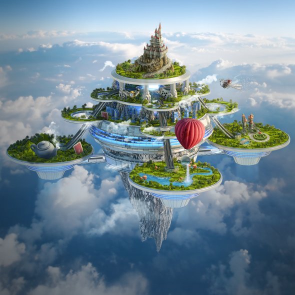 As ilustrações e modelos 3D de fantasia e ficção científica de Yvan Feusi (Aiven) Yvan Feusi (Aiven) arte ilustrações modelos 3D photoshop fantasia ficção científica cenários futuristas