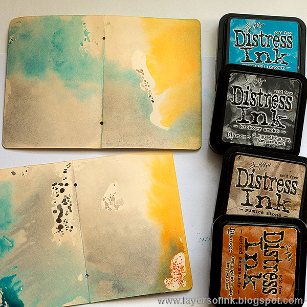Layers of ink - Halloween Stamped Passport Book Tutorial by Anna-Karin