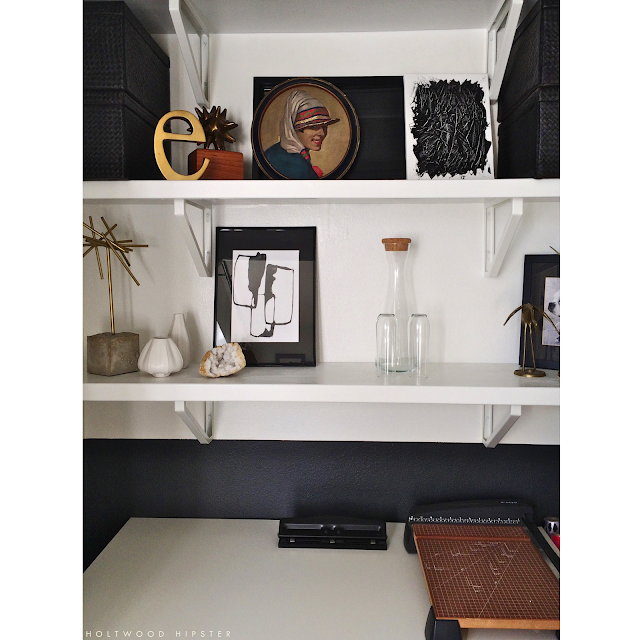 One Room Challenge Black and White Interiors Office Organization