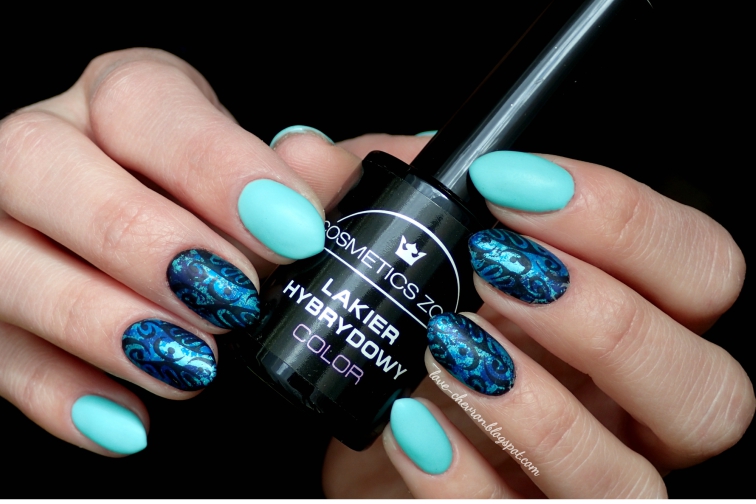Cosmetics Zone lakiery hybrydowe PST13 Pistachio, 033 Black Cat Cosmetics Zone matowy top Top Mat