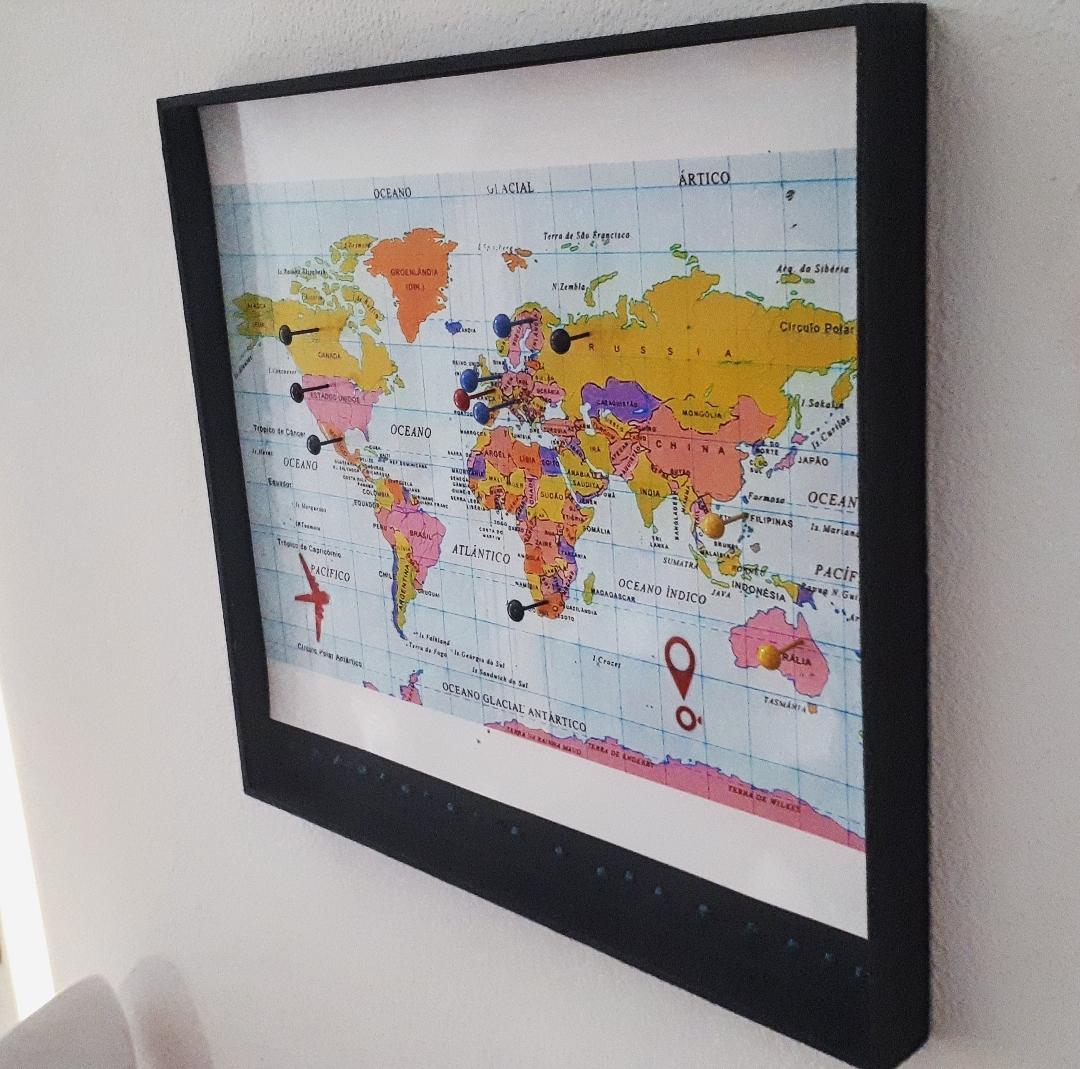 diy quadro box mapa mÚndi