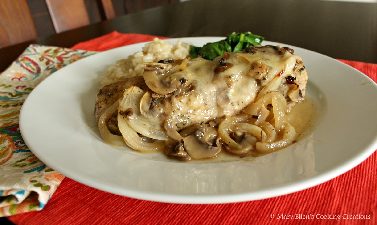Mary Ellen's Cooking Creations Gruyere Chicken with Mushrooms