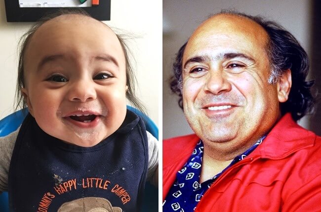 11 Funny Pictures Of Babies Who Resemble Popular Celebrities - During her pregnancy, the mom of this little boy must have only watched movies with Danny DeVito.
